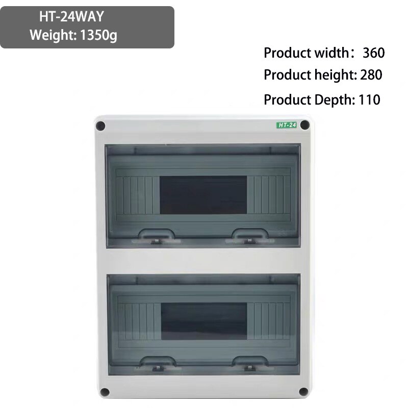 HT series 5/8/12/15/18/24 shape, household lighting, distribution box mcb junction box waterproof abs abs + pc plastic: HT-24WAY