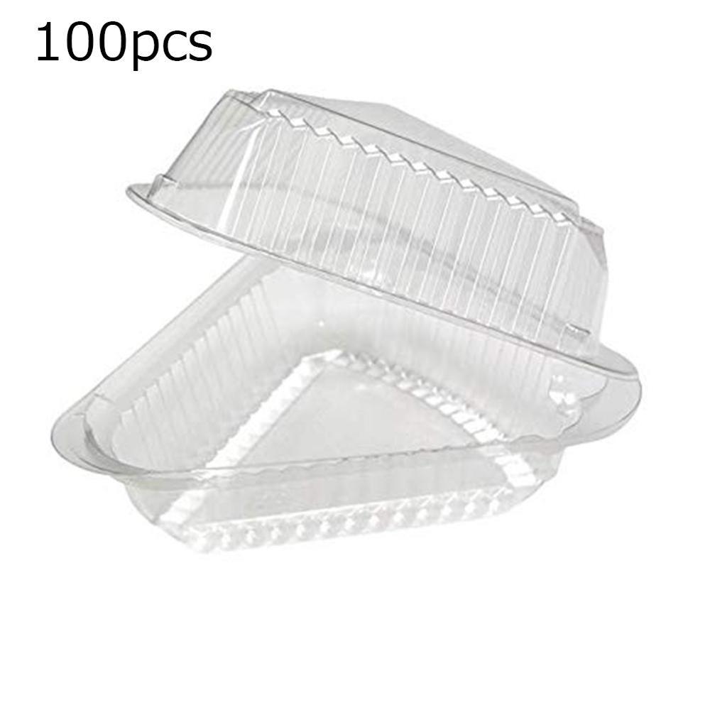 100pcs Disposable Sturdy Plastic Hinged Loaf Containers Durable Hoagie Sandwich Container for Salad Sandwiches Hamburger Cake
