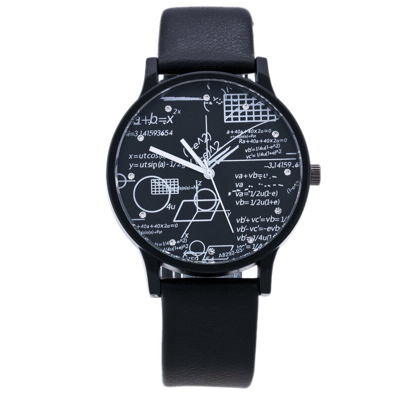 Wiskundige Mannen Horloge Geometry Elementen Student Horloge Trends Koppels Horloges Mode Persoonlijkheid Koppels Horloges: black  2