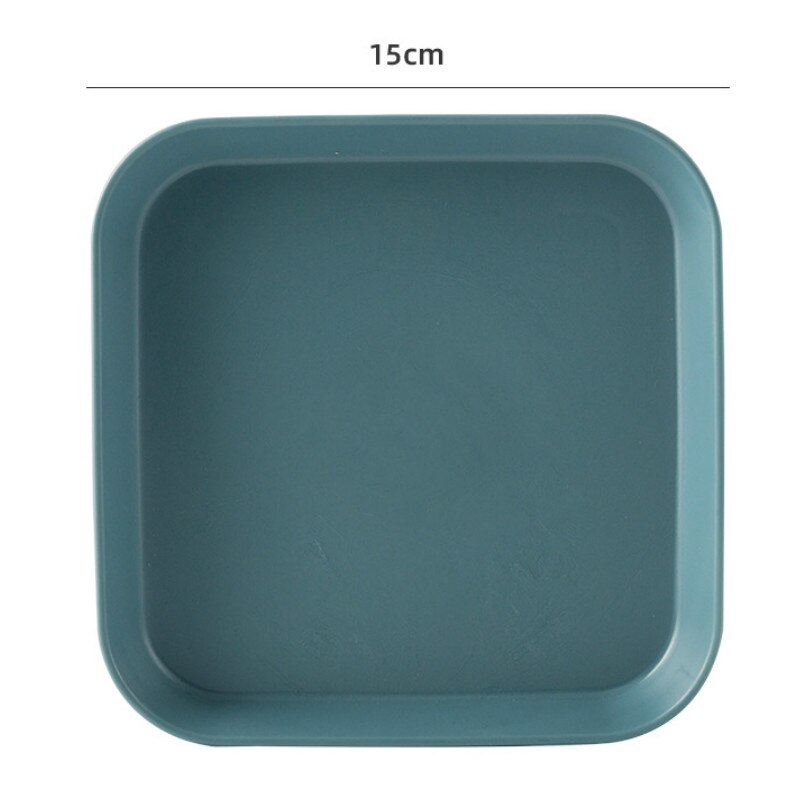 Plastic Voedsel Saus Schotel Leuke Ronde Snacks Fruitschaal Vierkante Dessertbord Keuken Huishoudelijke Dienblad Gerechten Afvoer Rack Set: Square blue