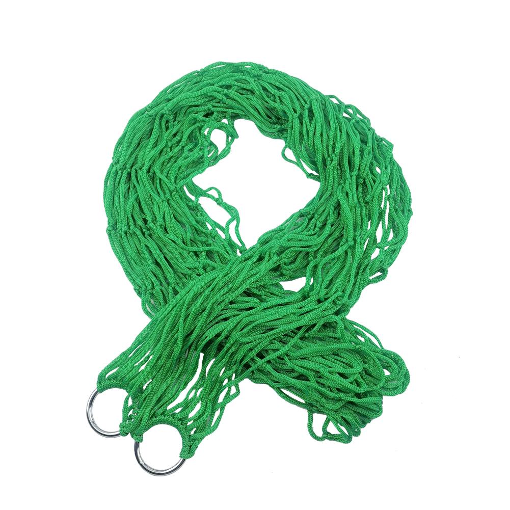 Przenośny hamak ogrodowy nylon wiszące łóżko siatka netto huśtawka łóżko na wolnym powietrzu podróż kemping hamaki: zielony