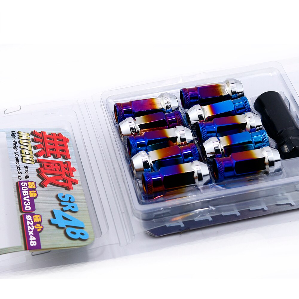 SR48 Rvs Dupe Blauw Wielmoeren Velgen Lock Lug Bouten 20 Stks/set