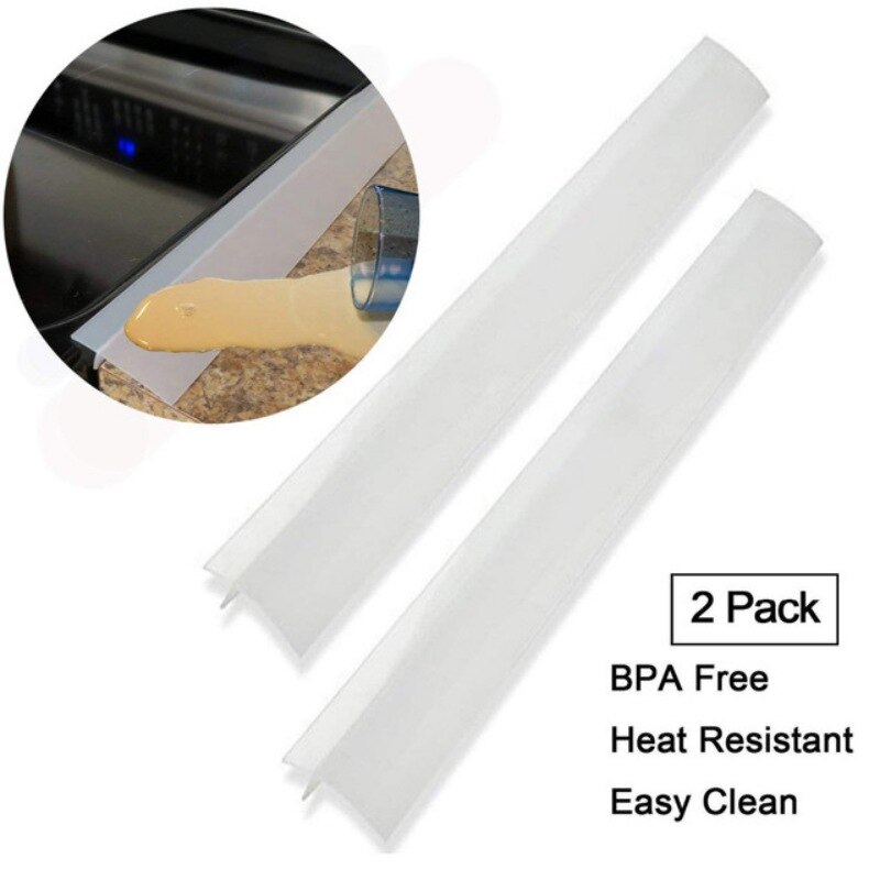 Kitchen Silicone Stove Counter Gap Cover Heat Resistant Wide Long Gap Filler Seals Spills Between Counter Silicone Gap Covers