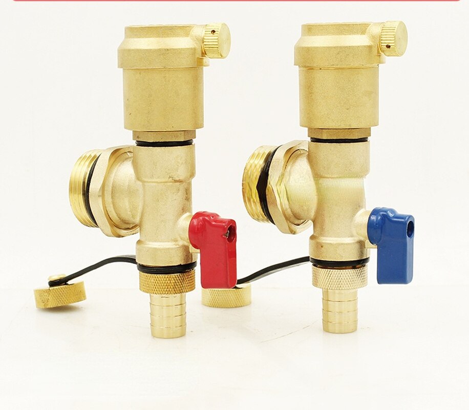 Brass Automatic Air Vent Valve 1" DN25 heating floor heating optional pressure gauge Drain Vent Valve