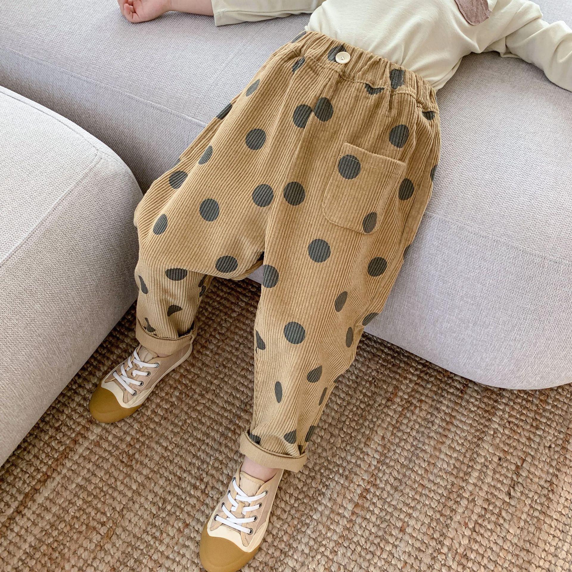garçons filles velours côtelé pantalons décontractés enfants enfants dot 3 couleurs pantalon 1-6Y