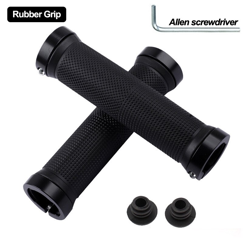 Foamed Rubber MTB Grips Alloys Bilateral Lock Bicycle Handlebar Soft Grip Anti-skid Mountain Bike Handle Accessories BMX Cycling: Rubber Black