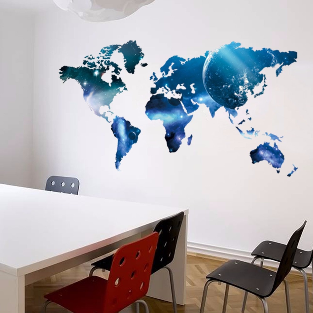Big Global Planet World Map wall sticker Art Decal Map Oil Paintings 1470 Home Room office Decoration