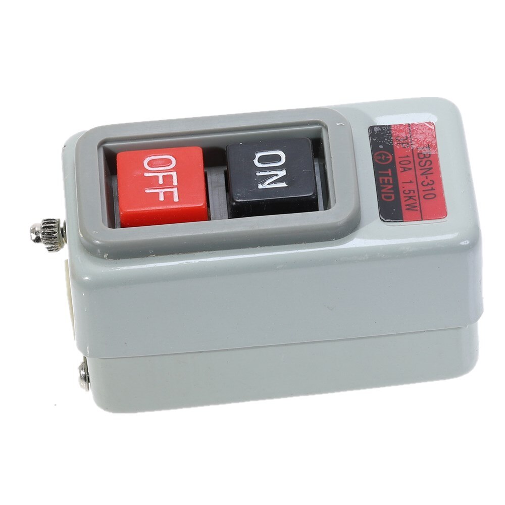 Push Button Power Switch Three Phases Power Control Start Switch AC 380V 10A 3P 1.5KW TBSN-310