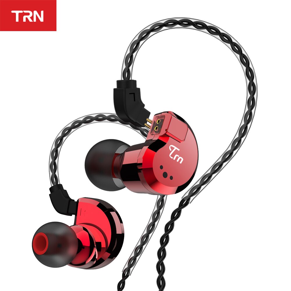 TRN V80 2DD + 2BA híbrido en la oreja ohr HIFI DJ Monitor correr deporte Auriculares auriculares con 2 pines desmontable