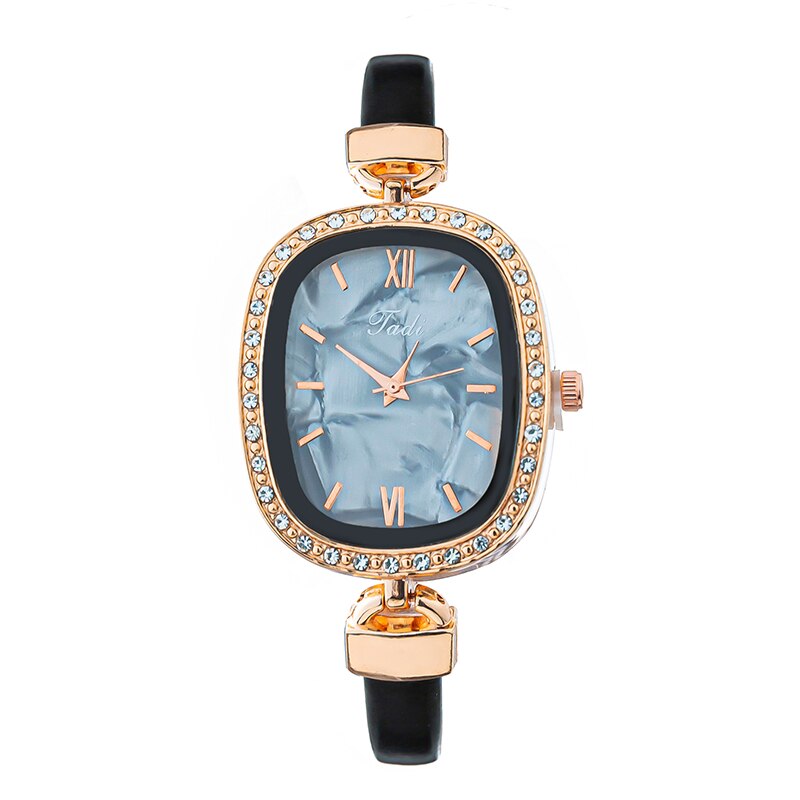 Vrouwen Horloges Armband Sterrenhemel Dames Armband Horloge Marmer Casual Lederen Quartz Horloge Klok Relogio Feminino: Black