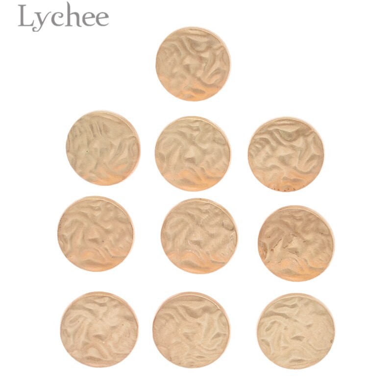 Lychee life 10 stuks ronde metalen knopen goudkleurige knopen diy naaimateriaal knoop voor kledingstukken: 1
