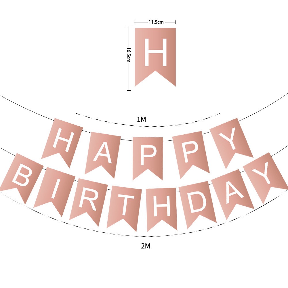 1 Juego de decoración de feliz cumpleaños, banderines para de cumpleaños, guirnalda, suministros para Baby Shower, decoración de pancarta de papel, feliz cumpleaños