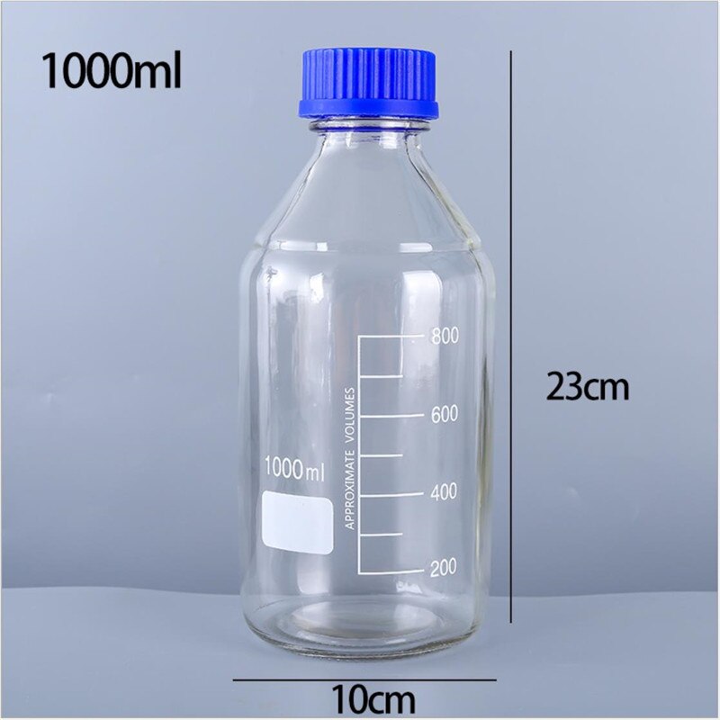 1Piece/lot Chemistry use Reagent bottle Laboratory Sample Bottle Sealed Bottle with blue screw cap Glass 100ml to 1000ml