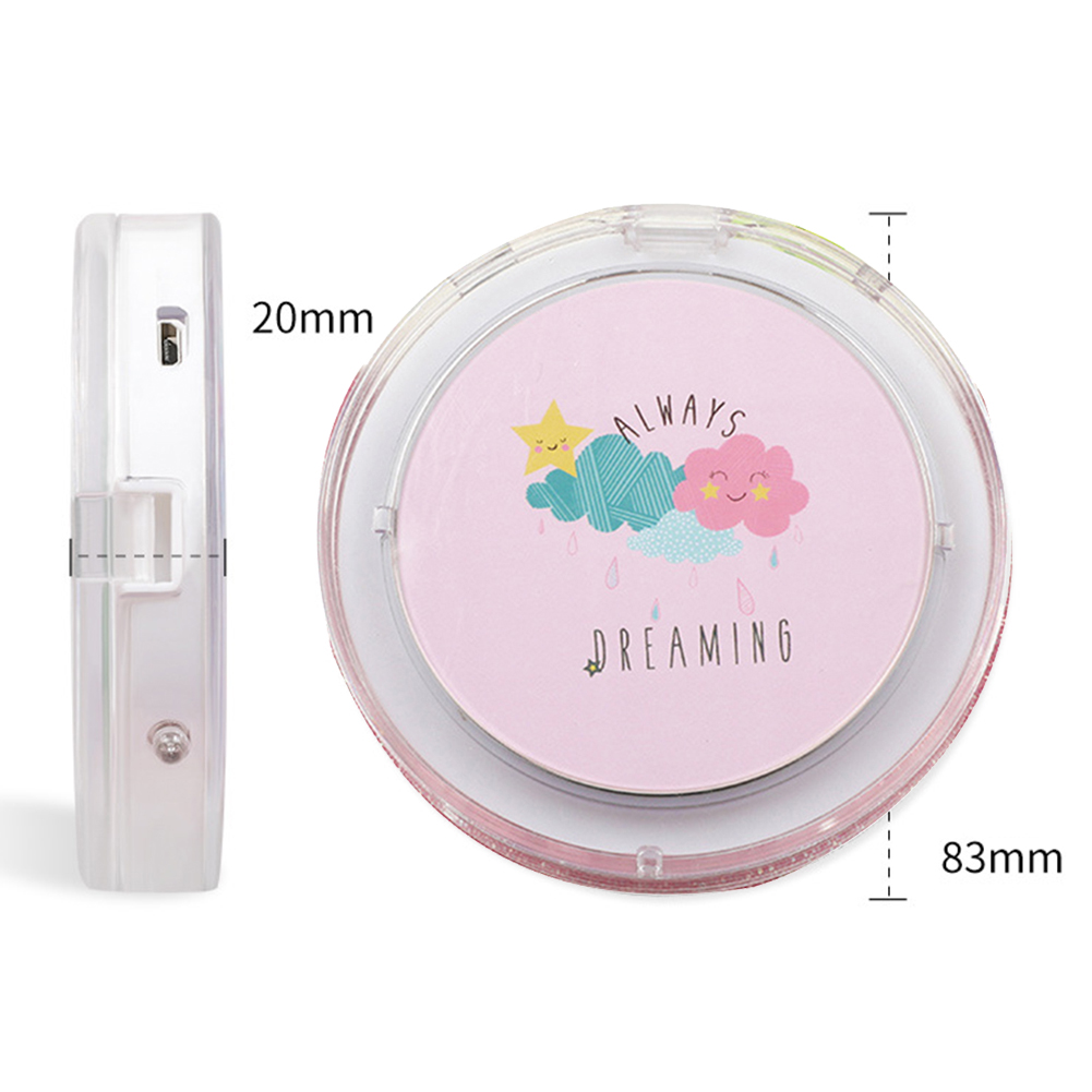 Led mini makeup spejl håndholdt fold lille bærbart mikro usb tilslutningskabel ladebart kosmetisk spejl makeup værktøj