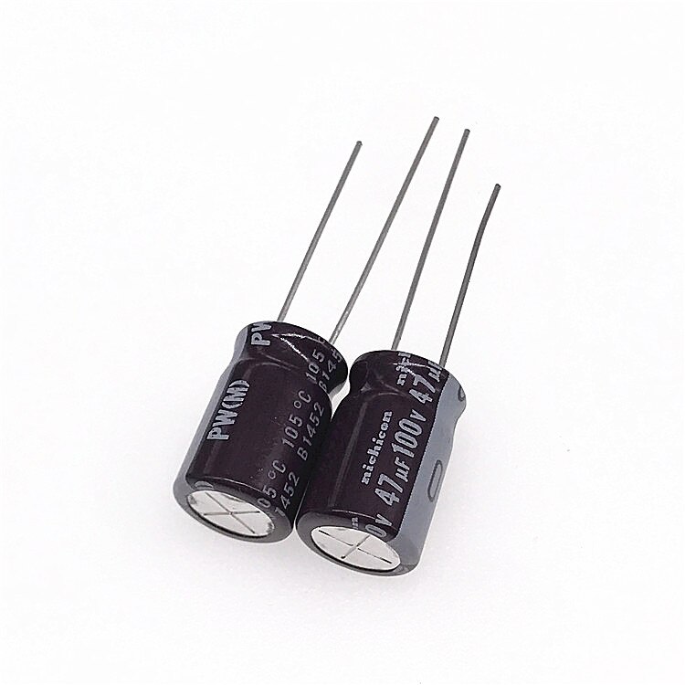 NICHICON – condensateur électrolytique PW 100V 47UF 10x16mm, haute fréquence, longue durée de vie, 50 pièces, 100V 47uF/100V