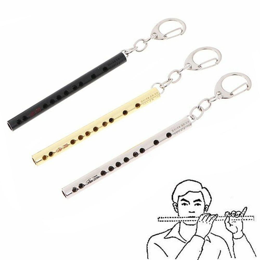 Llavero pequeño de bolsillo para instrumentos musicales, accesorio de Cosplay, cadena colgante, accesorios, llave de flauta, K3K5, 1 ud.