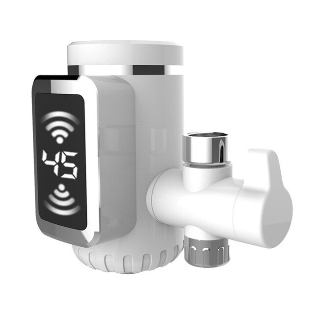 Elektrische Heißer Wasserhahn Durchlauferhitzer Elektrische Wasser Heizung Küche Wasserhahn Digital Anzeige sofortig Wasserhahn: Stil-2 / EU-Stecker