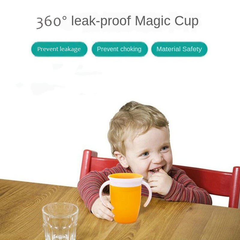 Bébé Tasses Peut Être Tourné Magique Tasse D&#39;apprentissage Bébé Gobelet Étanche Enfant Tasse D&#39;eau Bouteille 240ml Copos Tasse D&#39;apprentissage Bébé Tasse