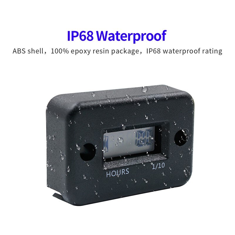 Universal Waterproof Digital Hour Counter Portable Engine Gauge Hour Meter For Motorcycle/Boat Engines Counter Hour Meter