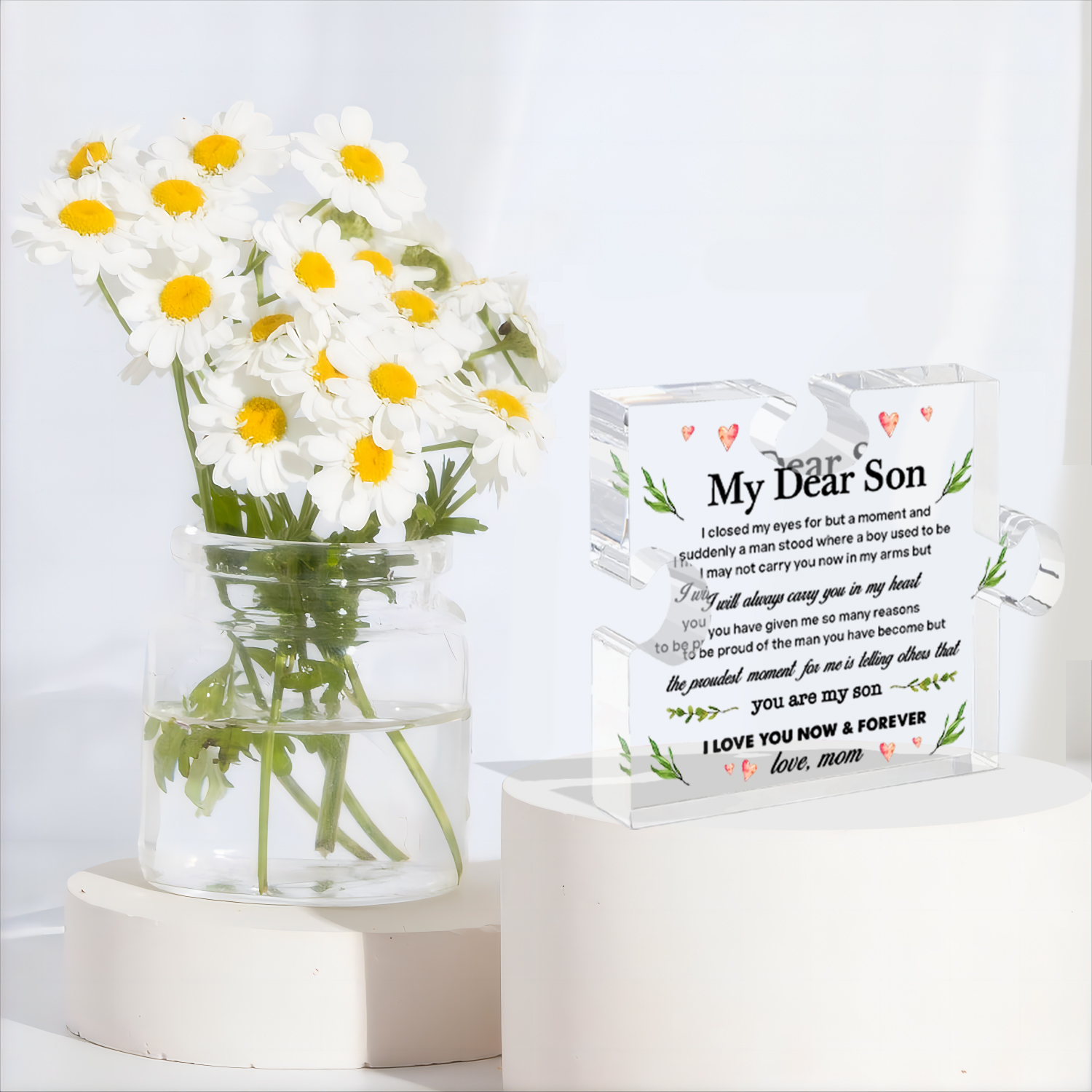 Bureaubord Voor Zoon, Van Moeder Aan Mijn Zoon Ik Sloot Mijn Ogen Voor Maar Een Moment Bureaudecoratie Zoon Acryl Bureaubord