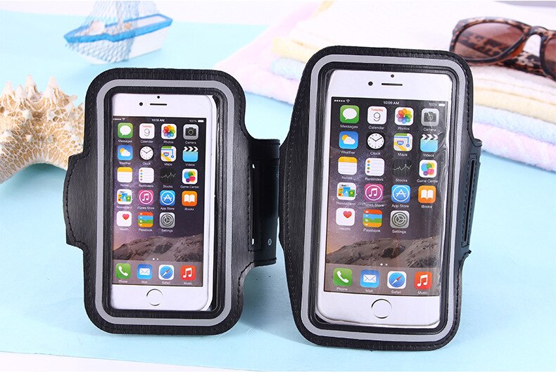 Arm band Phone Case 5.7"-6.3" For iPhone XR XS Waterproof Running Sport Gym Bag For Samsung S8 S9 S7 S6 Plus Phone Pouch Case: black