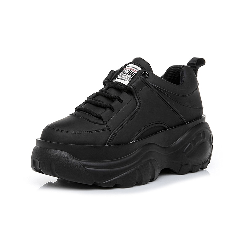 Kvindesko høj platform sneakers forår kvindesko casual sort/hvid sneakers til kvinder åndbar kvinde chunky sko