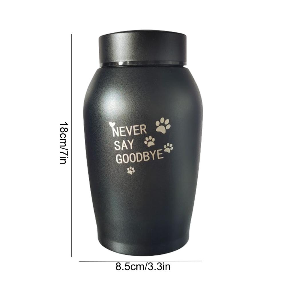 Roestvrijstalen huisdieren Urnen Kat Hond Vogel klein dier Crematie As Urn Verzegelde Begrafenis met Poten Gegraveerde Souvenir Pot Voor Huisdier: Black