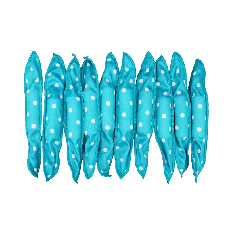 10 Pcs/Lot Hair Curlers Soft Sleep Pillow Hair Rollers Set Best Flexible Foam and Sponge Magic Hair Care DIY Hair Styling Tools: 10pcs Blue