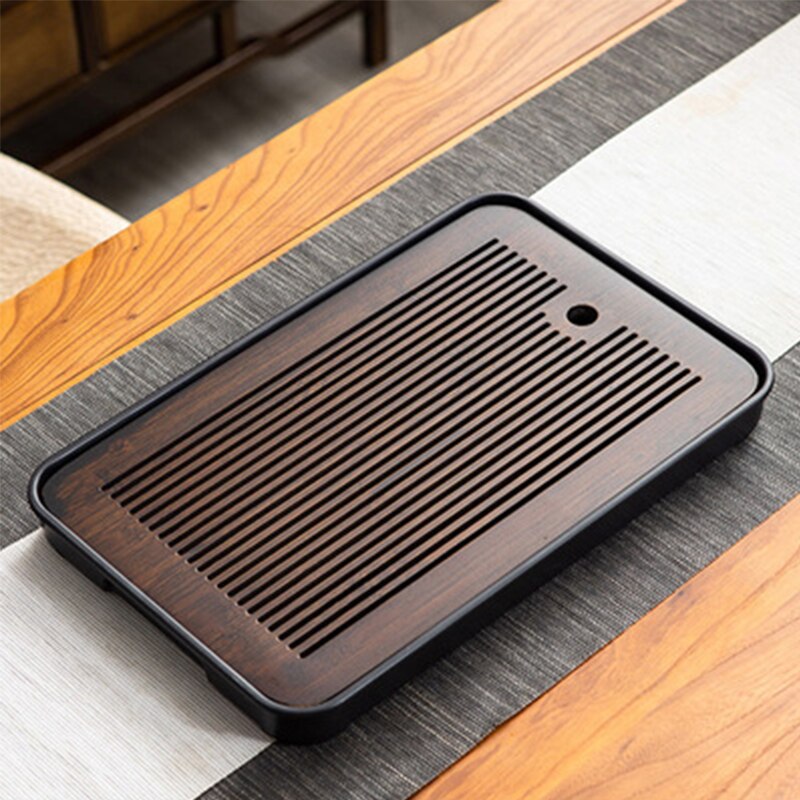 Chinese Bamboo Melamine Small Tea Table Tea Set Tray Drainage Water Storage Kung Fu Tea Set Household Simple Tea Tray Tea Sea