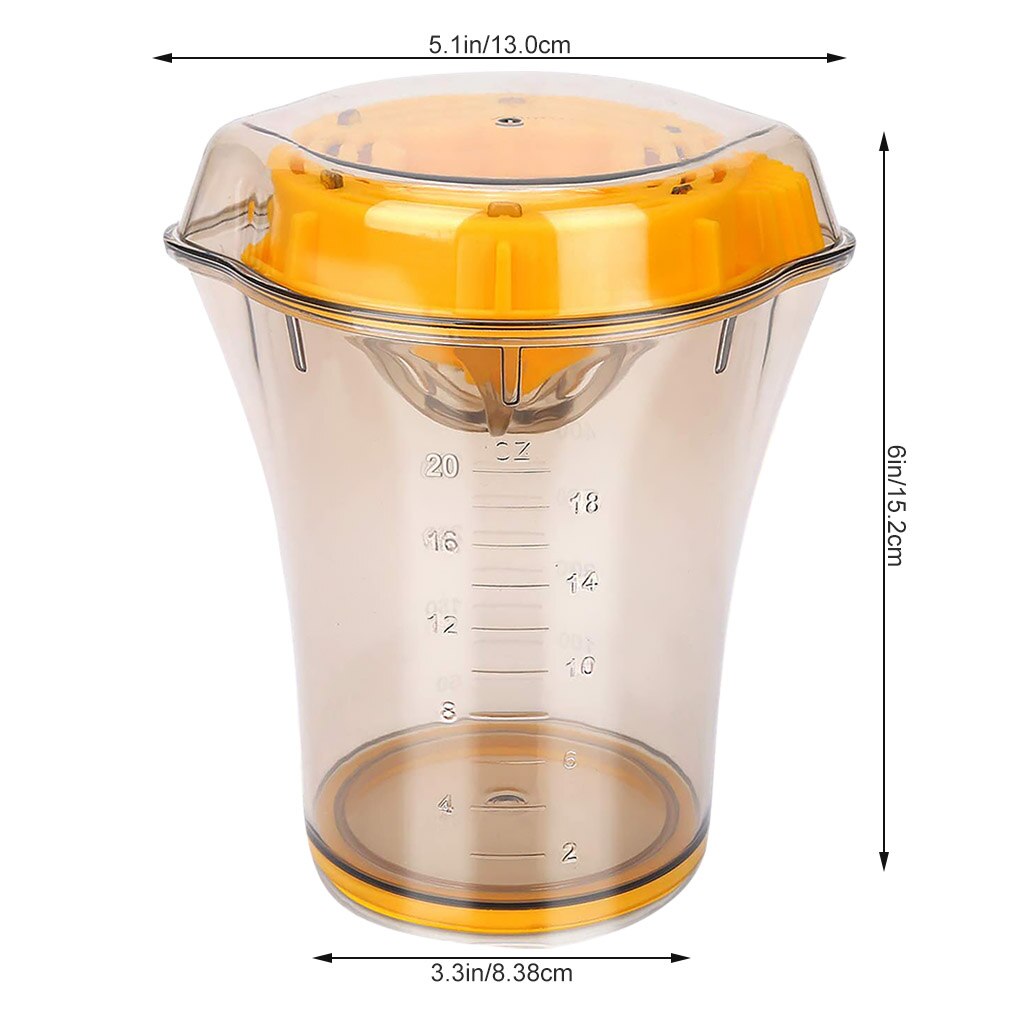 Manual Juicing Cup 2 in 1 Citrus Juicer Lemon Orange Fruit Hand Squeezer ABS Plastic Measuring Cup Built-in Measuring Scale