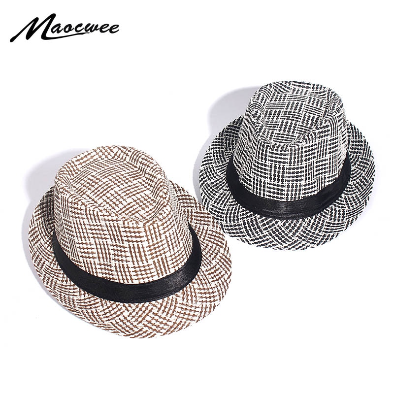 Gorra de gángster para hombre y mujer, sombrero de paja para playa, informal, Panamá, Jazz, vaquero
