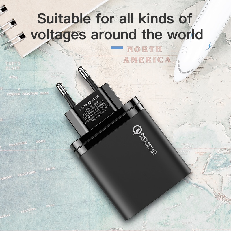 KUULAA USB Charger Quick Charge 3.0 30W QC Fast Charging Multi Plug Mobile Phone Charger For iPhone Samsung Xiaomi Huawei