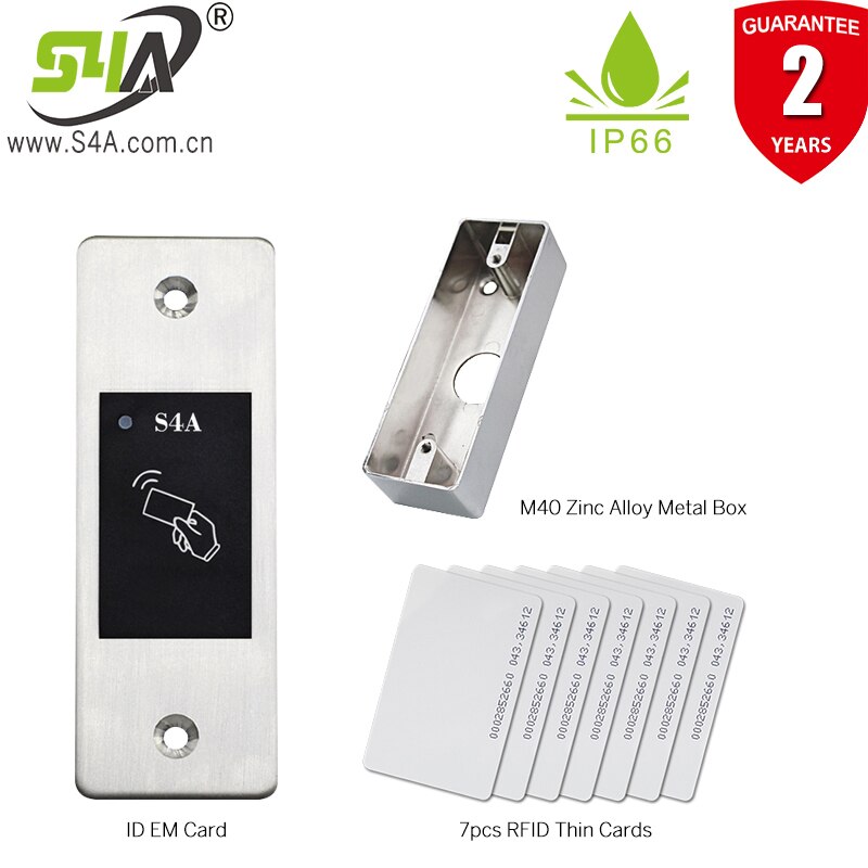 S4A Waterproof Metal rfid reader Access Control fingerprint scanner RFID 125KHZ Reader 3000user Embedded or surface installation: S99 box C