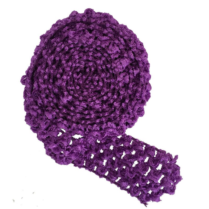 1.5 Inch Wide Crochet Headband Elastic Bands 1 Meter For Tutu Skirts Hair Bands Crochet Elastic Waistband By The Meter: Purple 1 meter