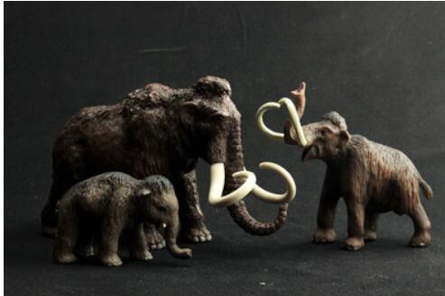 Modelo de juguete Animal de simulación, criatura prehistoria, elefante peludo de la Edad del Hielo: family