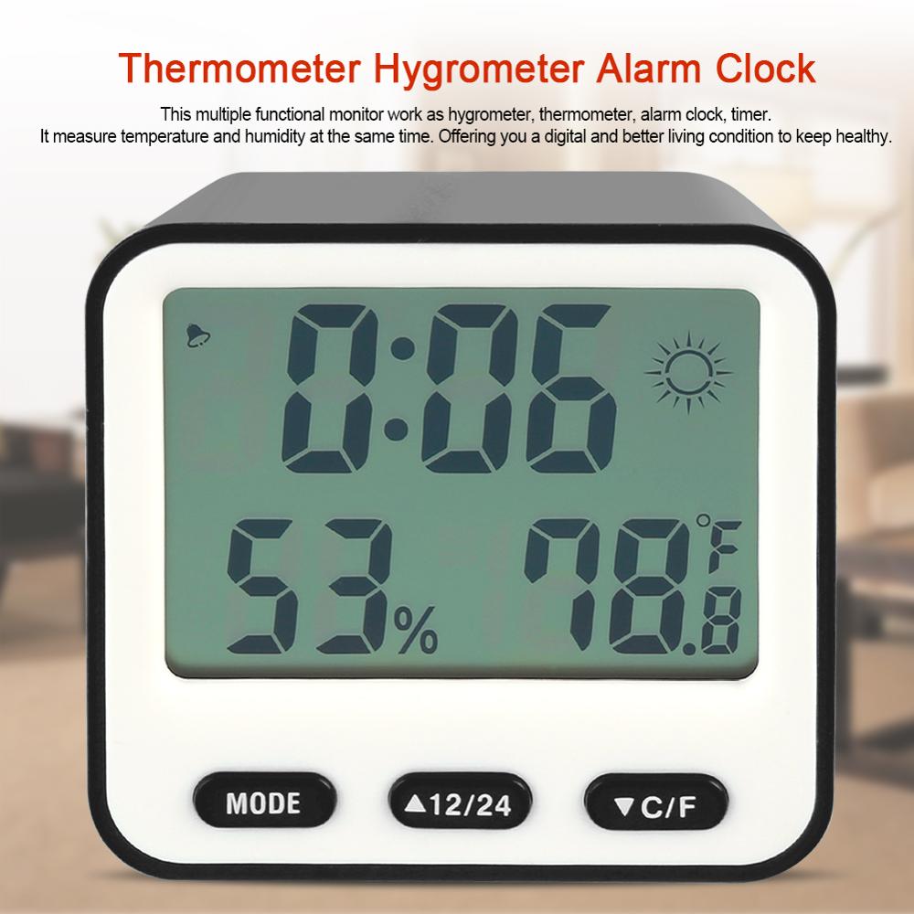 Room LCD Timer Multi-function Digital Alarm Clock WithTemperature and humidity Electronic Digital Thermometer Clocks Hygrometer