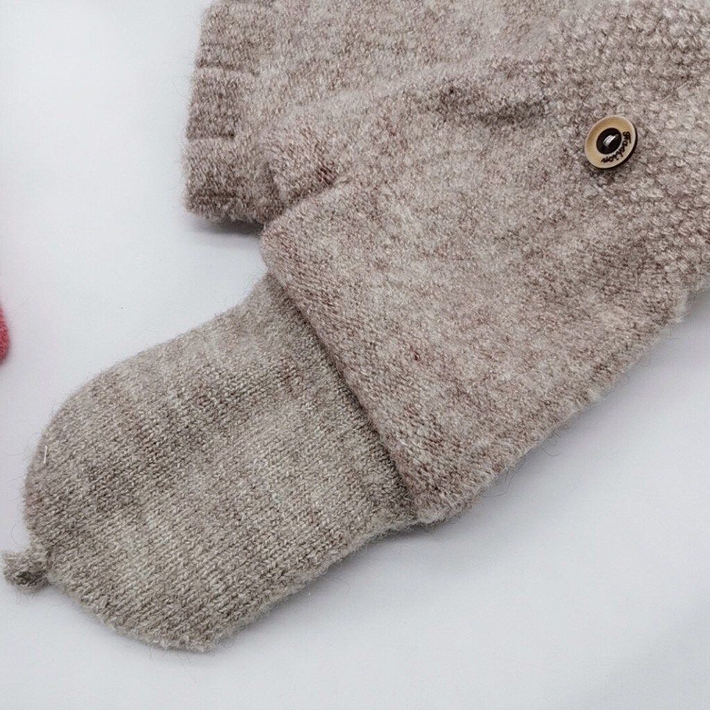 tapsen Winter freundlicher freundlicher Winter Warme Gestrickte Cabrio kippen oben Fingerlose Fäustlinge Handschuhe Feste Handschuhe Handschoenen Meisje