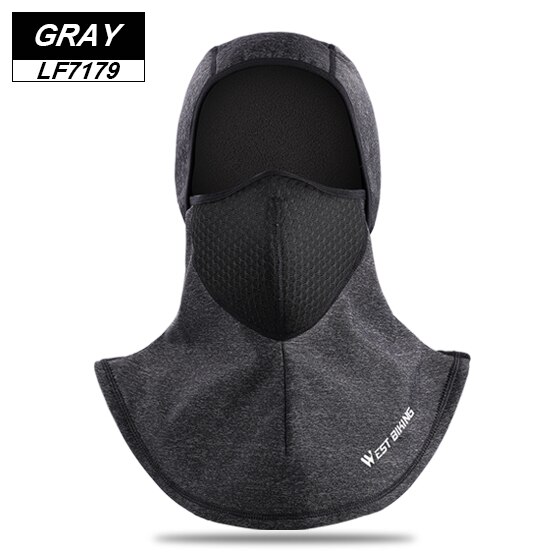 West biking cykelkeps vinter varm fleece cykel ansiktsmask termisk huva skydd skidåkning ansiktsfilter mask balaclava cykelkepsar: 178 grå