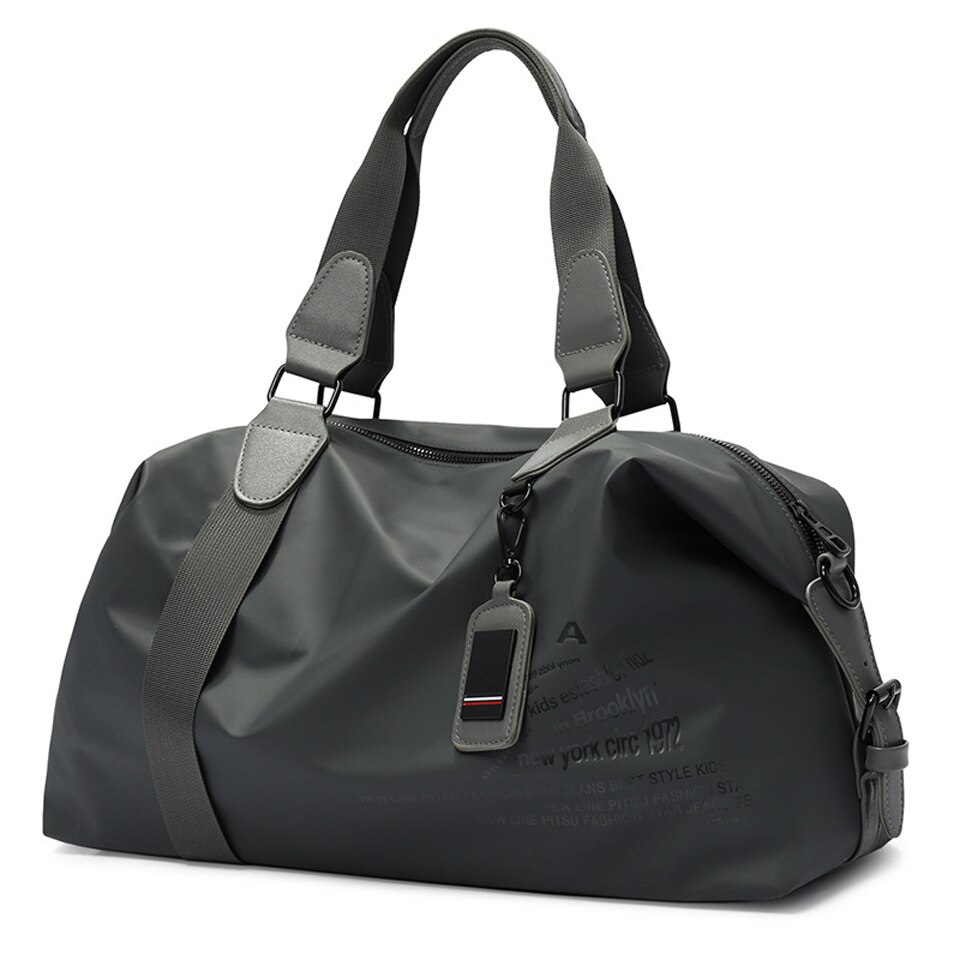 Bolso de viaje largo y corto para hombre y mujer, bolsa de mano, bolsos de hombro mensajero a la , bandolera: Gris