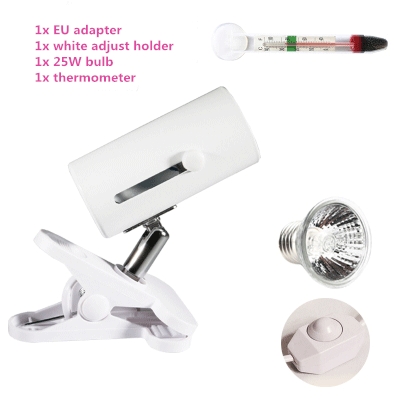 25w uva&uvb lampe uv-lampe til skildpadder fylde lys calciumforsyning uvb-lampe uvb 3.0 lamper til krybdyr et sæt: Juster hvid lampe