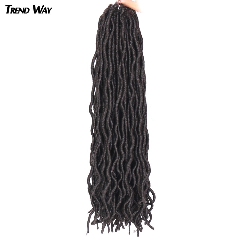 Twend Way Synthetic Curly Faux Locs Crochet Hair Dreadlocks Braiding Hair Heat Extensions 22Inch Long Soft For Black Women Black: 6Pcs