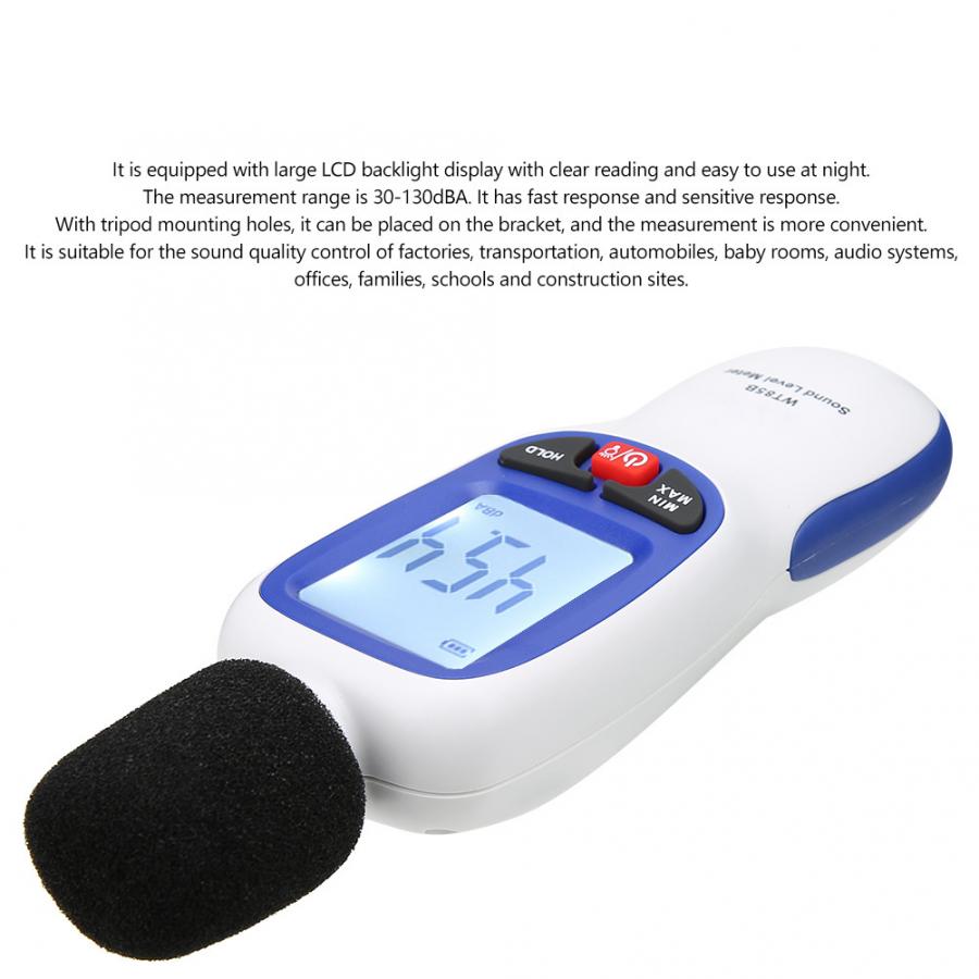 Noise Tester Sound Level Meter Handheld Mini Digital Sound Level Meter Noise Decibel Meter Sound Tester Monitor