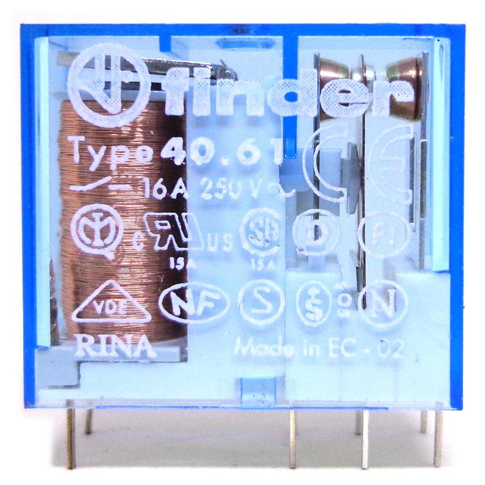 Finder relæ 40.52 / 40.61 / 40.31 12v 24v 230v 110v 48v ac  dc 8a 16a og original: 40.61 12 vdc