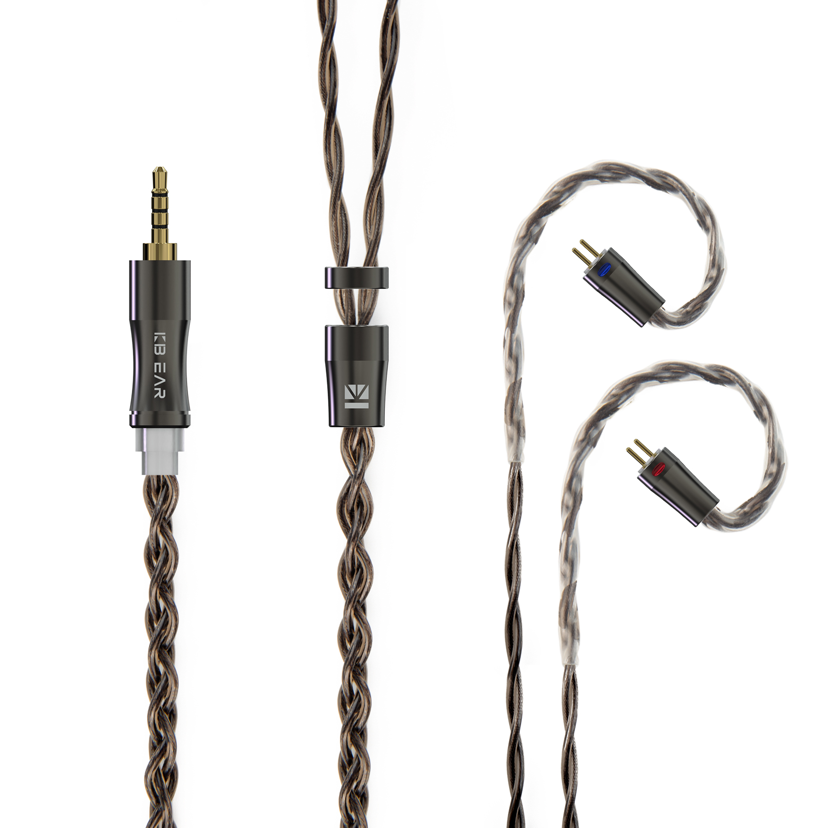 KBEAR Hazy 6N grafeno + aleación de cobre-plata Cable de actualización trenzado mixto Cable de auriculares MMCX/conector de 2 pines 3,5mm/2,5mm/4,4 m