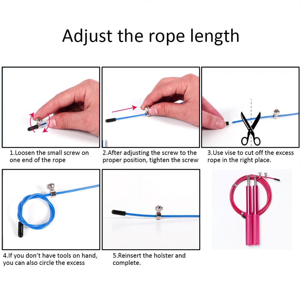 3M Jump Skipping Ropes Cable Steel Adjustable High Speed Steel Double Bearing Jump Ropes Crossfit Training Sports Exercises