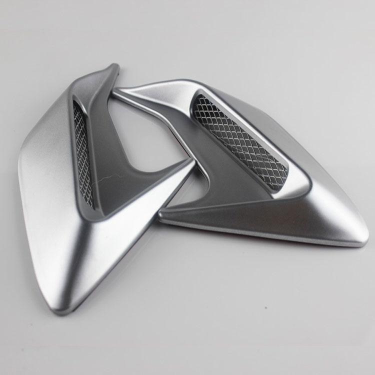 Car DIY Auto Decorative Side Vent Air Flow Fender Intake Stickers Decal 1pair: Gray