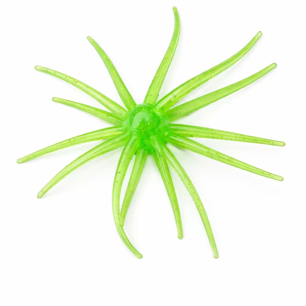 Coike Style Sea Urchin Soft Bait TPE Anti Tear Earth Lure Slow Fall Action Neko Rig Bass Fishing Lures Accessories: 120 MM / light green