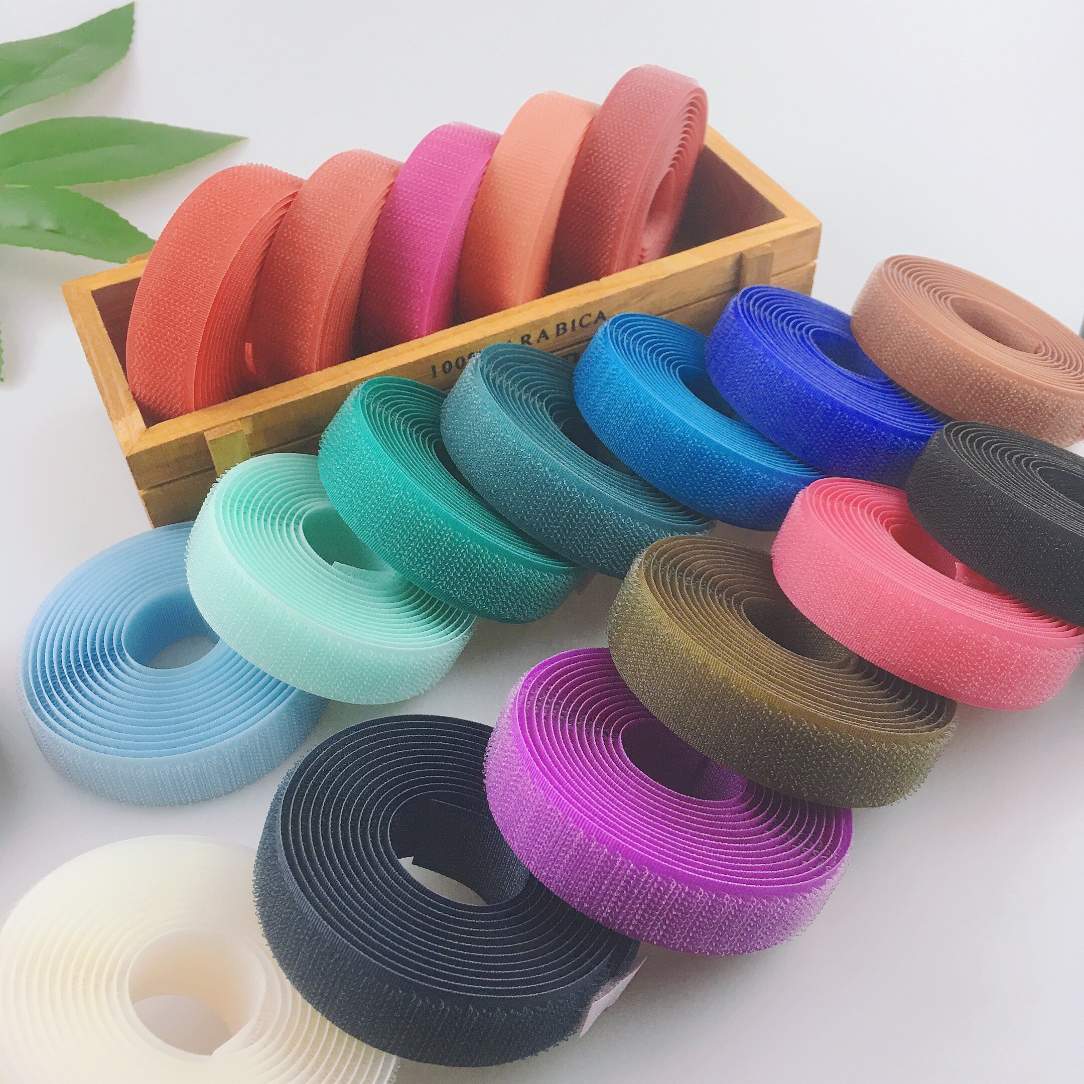 20mm 2 metri coppia gancio colorato e chiusura ad anello nastro colorato fascette accessori per cucire