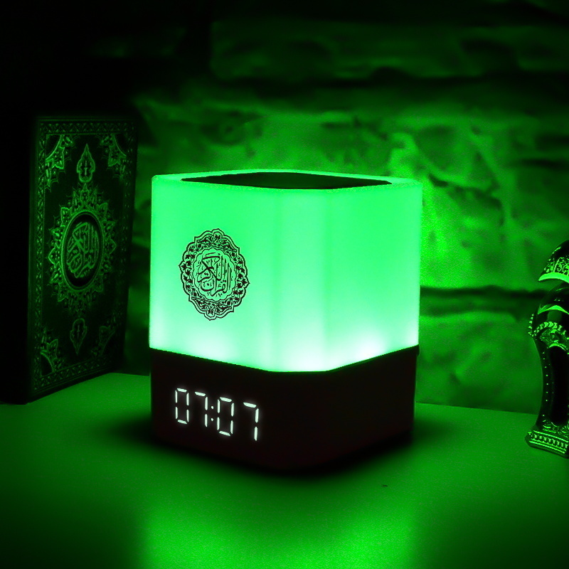 APP Control Quran Speaker Digital AZAN Clock with Quran Recitation Translation Bluetooth Speaker Wireless Remote LED Night Light