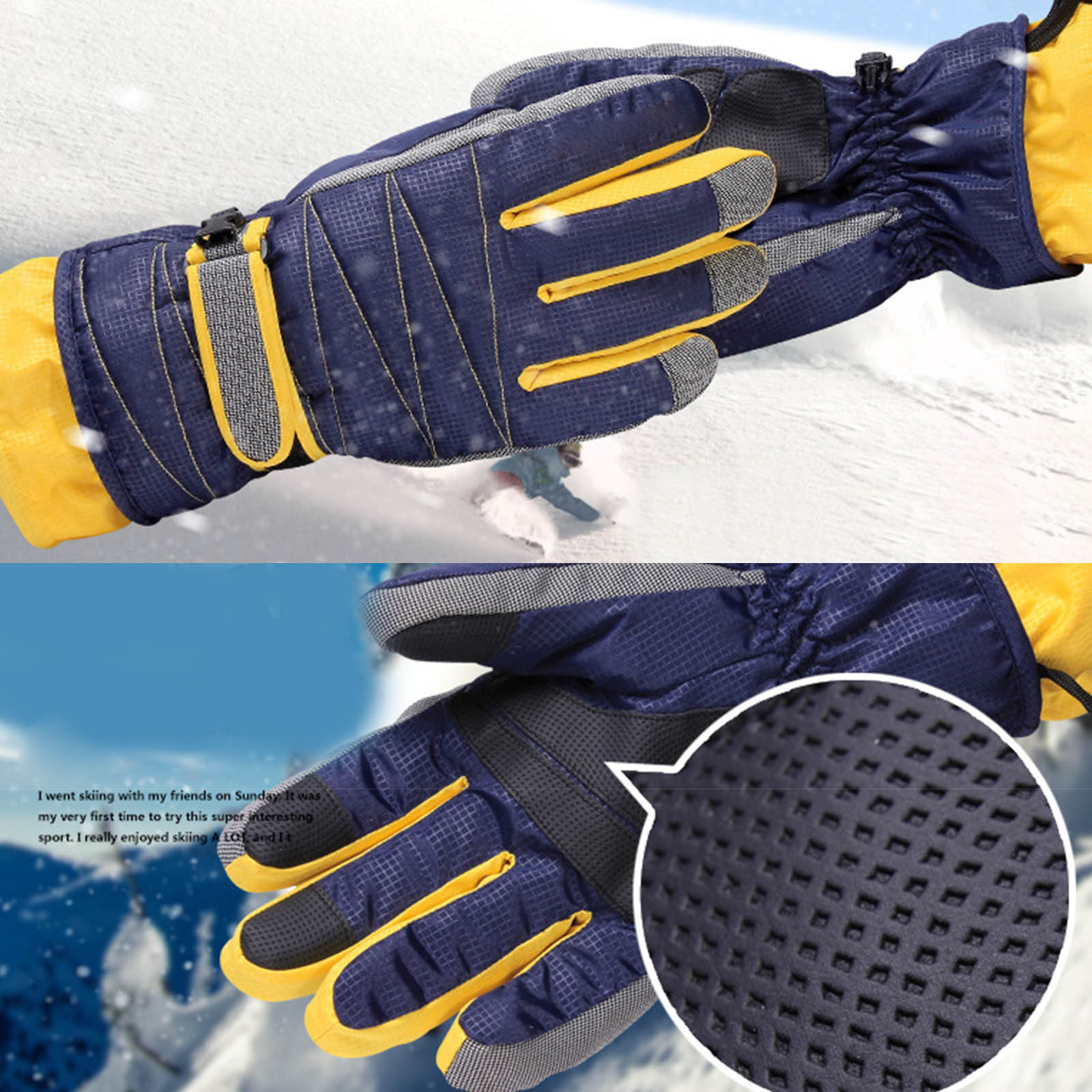 Unisex Winter Tech Windproof Waterproof Gloves Snow Work Ski Glove Windproof Warm Hands in Cold Weather